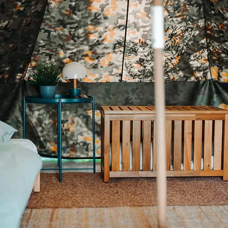 Private Olive Glamping With Tiny House And Two Tents Campeggio Sečovlje