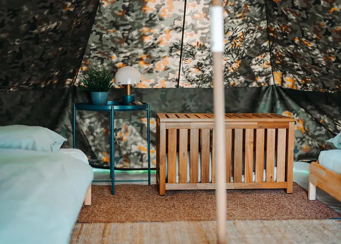 Private Olive Glamping With Tiny House And Two Tents Campsite Secovlje
